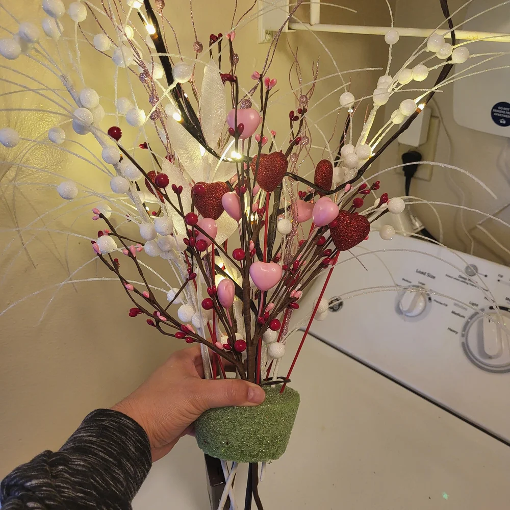 Valentine's Day Heart Bouquet with Red and Pink Accents